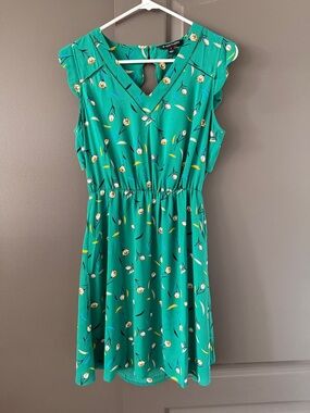 41 Hawthorn Teal Floral V-Neck Dress